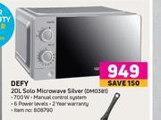 Game Defy 20L Solo Microwave Silver DMO381 offer