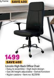 Game Lincoln High Back Office Chair offer
