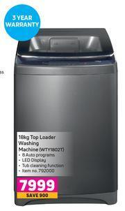 Game Hisense 18Kg Top Loader Washing Machine WTY1802T offer
