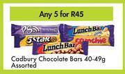 Game Cadbury Chocolate Bars Assorted-For Any 5 x 40/49g offer