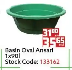 Africa Cash and Carry Basin Oval Ansari 1x90L offer