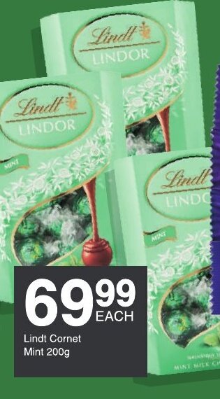 Save Lindt Cornet Mint 200g offer