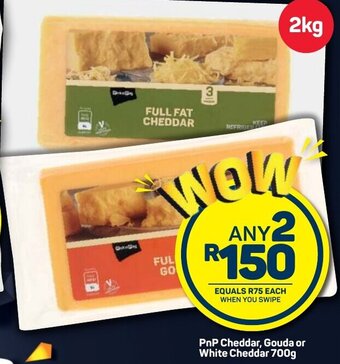 Pick n Pay PnP Cheddar, Gouda or White Cheddar 2 x 700g offer
