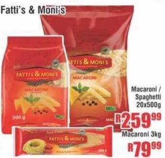 Fatti's & Moni's Macaroni/Spaghetti 20x500g