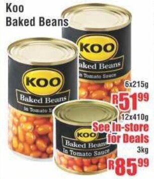 Devland Cash And Carry Koo Baked Beans 6x215g offer