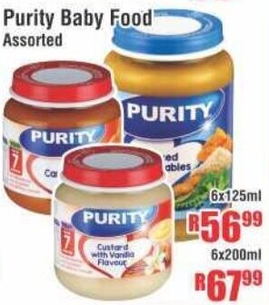 Devland Cash And Carry Purity Baby Food Assorted 6x125ml offer
