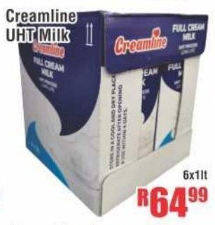 Devland Cash And Carry Creamline UHT Milk 6x1lt offer