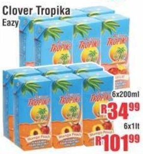Devland Cash And Carry Clover Tropika Eazy 6x200ml offer