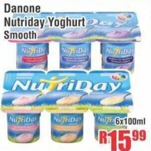 Danone Nutriday Yoghurt Smooth 6x100ml