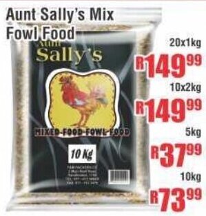 Devland Cash And Carry Aunt Sally's Mix Fowl Food 20x1kg offer