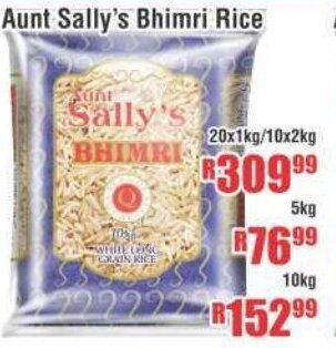 Aunt Sally's Bhimri Rice 20x1kg/10x2kg