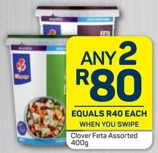 Pick n Pay Clover Feta Assorted 2 x 400g offer