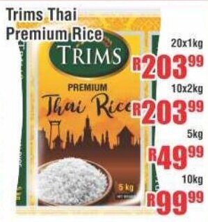 Devland Cash And Carry Trims Thai Premium Rice 20x1kg offer