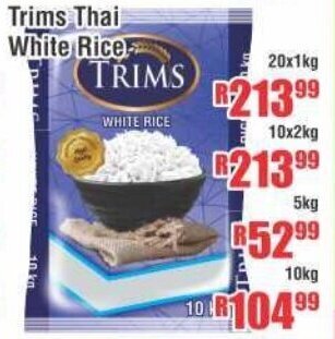 Devland Cash And Carry Trims Thai White Rice 20x1kg offer