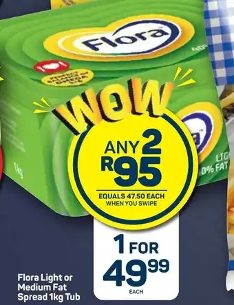 Pick n Pay Flora Light or Medium Fat Spreaad 2 x 1kg offer