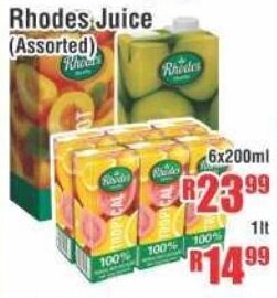 Devland Cash And Carry Rhodes Juice Assorted 6x200ml offer