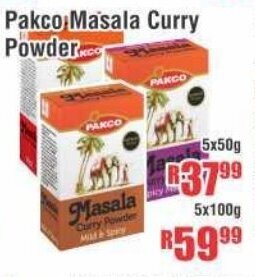 Devland Cash And Carry Pakco Masala Curry Powder 5x50g offer