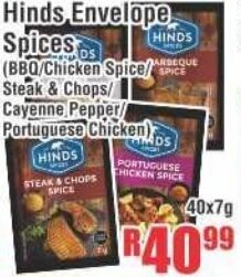 Devland Cash And Carry Hinds Envelope Spices 40x7g offer