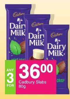 Save Cadbury Slabs 80g offer