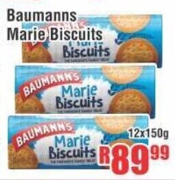 Devland Cash And Carry Baumanns Marie Biscuits 12x150g offer