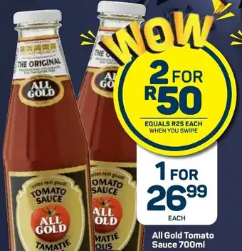 Pick n Pay All Gold Tomato Sauce 2 x 700ml offer