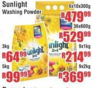 Devland Cash And Carry Sunlight Washing Powder 6x10x300g offer