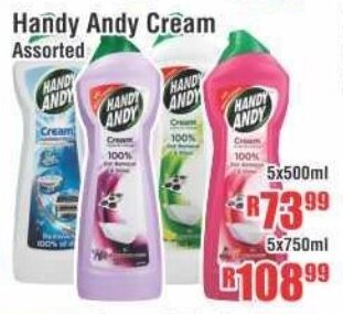 Devland Cash And Carry Handy Andy Cream assorted 5x500ml offer