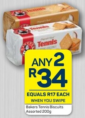 Pick n Pay Bakers Tennis Biscuits 2 x 200g offer