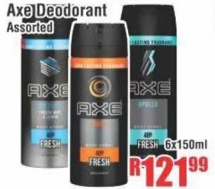 Devland Cash And Carry Axe Deodorant Assorted 6x150ml offer