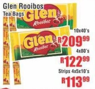 Glen Rooibos Tea Bags 10x40's