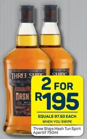 Pick n Pay Three Ships Mash Tun Spirit Alperitif 2 x 750ml offer