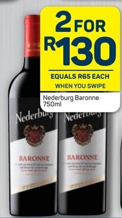 Pick n Pay Nederburg Baronne 2 x 750ml offer