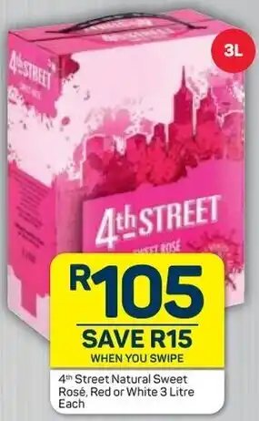 Pick n Pay 4th Street Natural Sweet Rosé, Red or White 3L offer
