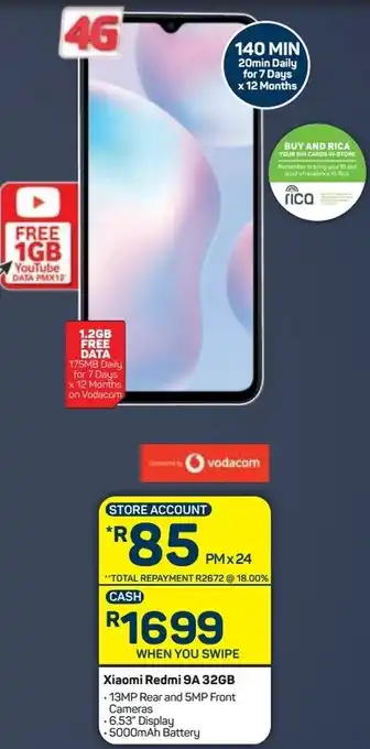 Pick n Pay Xiaomi Redmi 9A 4G 32GB offer