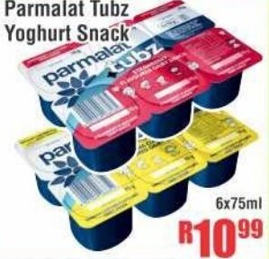 Devland Cash And Carry Parmalat Tubz Yoghurt Snack 6x75ml offer