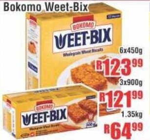 Devland Cash And Carry Bokomo Weet-Bix 6x450g offer
