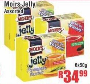 Devland Cash And Carry Moirs Jelly Assorted 6x50g offer