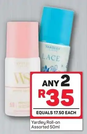 Pick n Pay Yardley Roll-on 2 x 50ml offer