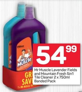Pick n Pay Mr Muscle Lavender Fields and Mountain Fresh 5in1 Tile Cleaner 2 x 750ml offer