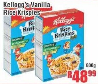 Devland Cash And Carry Kellogg's Vanilla Rice Krispies 600g offer