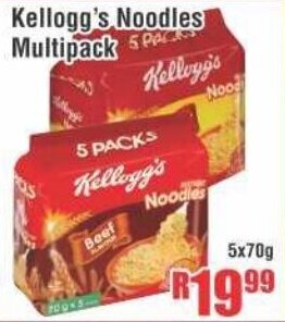 Devland Cash And Carry Kellogg's Noodles Multipack 5x70g offer
