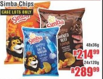 Devland Cash And Carry Simba Chips 48x36g offer