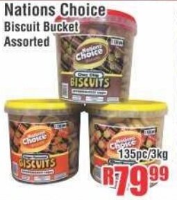 Devland Cash And Carry Nations Choice Biscuit Bucket Assorted 135pc/3kg offer
