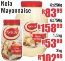 Devland Cash And Carry Nola Mayonnaise 6x250g offer