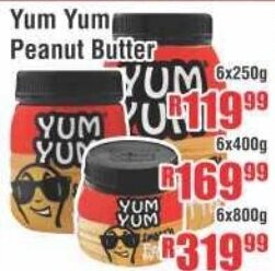 Devland Cash And Carry Yum Yum Peanut Butter 6x250g offer