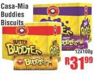 Devland Cash And Carry Casa-Mia Buddies Biscuits 12x100g offer
