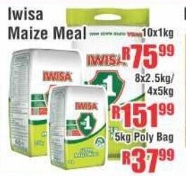 Devland Cash And Carry Iwisa Maize Meal 10x1kg offer
