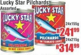 Devland Cash And Carry Lucky Star Pilchards Assorted 24x155g offer