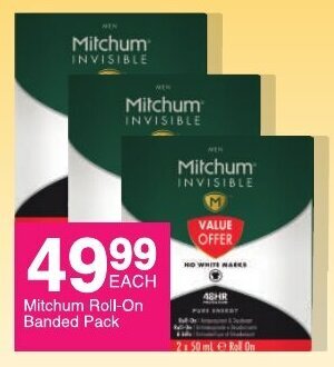 Save Mitchum Roll On Banded Pack offer