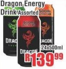 Devland Cash And Carry Dragon Energy Drink Assorted 24x500ml offer